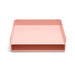 Pink rectangular serving tray isolated on white background. (Blush)
