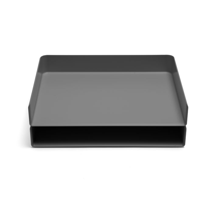 Black rectangular serving tray on white background. (Dark Gray)