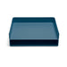 Blue rectangular serving tray on white background. (Slate Blue)