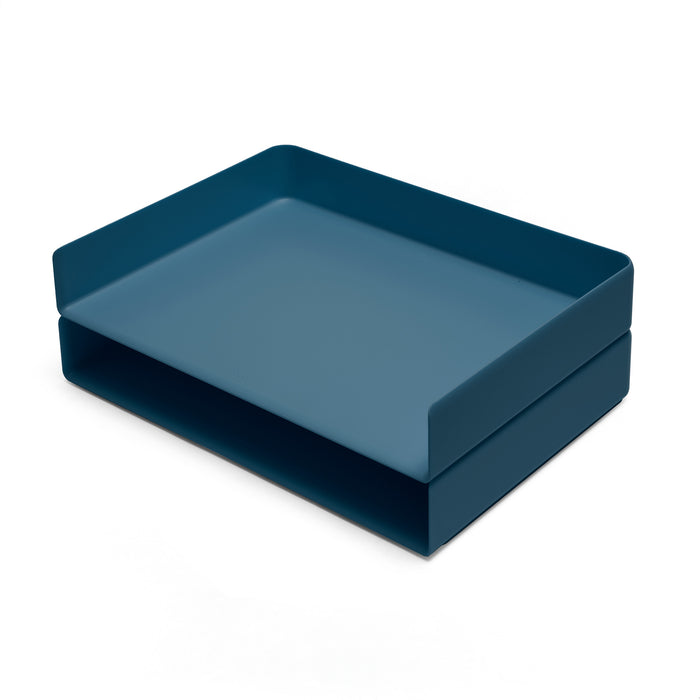 Dark blue square serving tray on white background (Slate Blue)