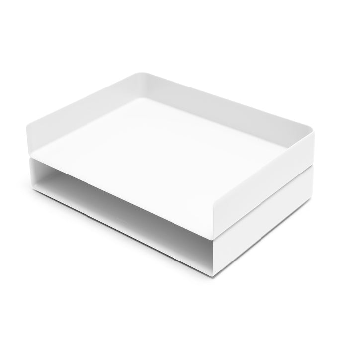White square serving tray on a white background. (White)