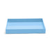 Blue rectangular minimalist tray on white background. (Sky)