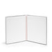 Open blank lined notebook with spiral binding on white background. (Dove Gray)