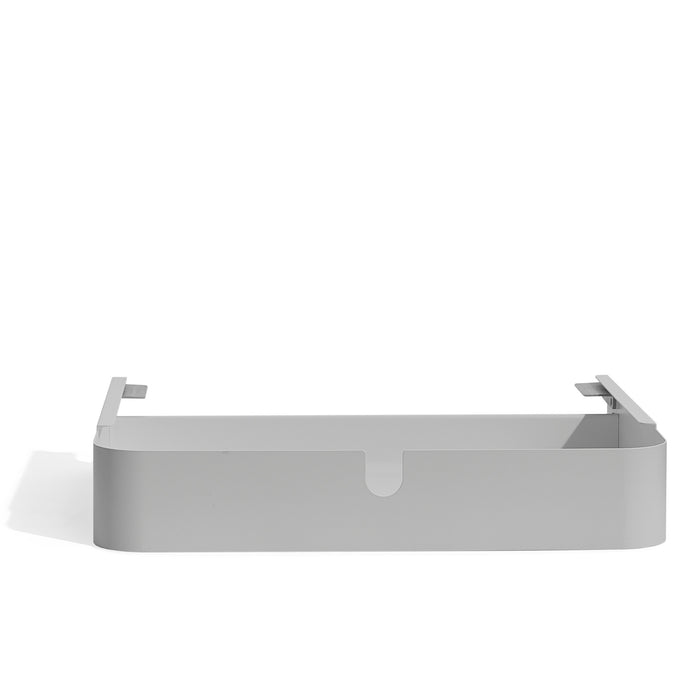 Minimalist gray wall-mounted floating shelf on a white background (Light Gray)