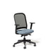 Ergonomic office chair with black frame and blue upholstery on white background (Dorset Sea-Black)