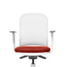 Ergonomic office chair with white mesh backrest and red cushioned seat on (Dorset Cayenne-White)