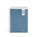 Blue Poppin spiral notebook standing against white background (Slate Blue)