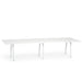 Modern minimalist white modular office table on a white background. (White-124&quot; x 42&quot;)