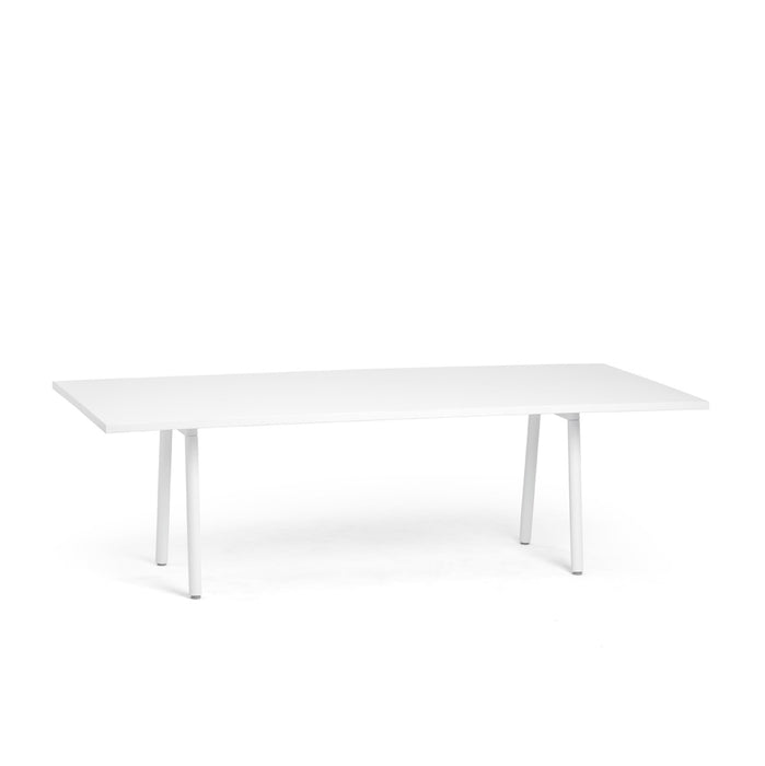 Modern white rectangular table on a white background. (White-96&quot; x 42&quot;)