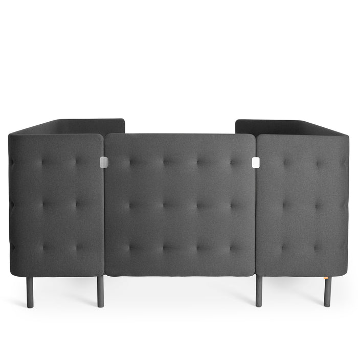 Modern charcoal tufted back sofa with wooden legs on white background (Dark Gray-Dark Gray)