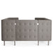 Elegant gray fabric tufted office booth with privacy panels and wooden legs. (Gray-Gray)