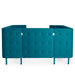 Teal tufted fabric booth with modern design on a white background (Teal-Teal)