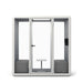 Modern office pod with glass door and two seats on white background (Gray)