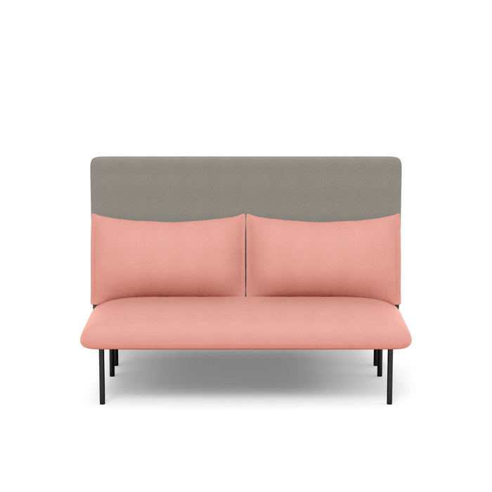 Modern two-tone peach and gray sofa against a white background. (Blush-Gray)