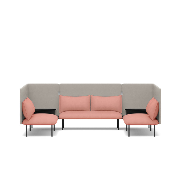 Modern grey and pink modular sofa on a white background. (Blush-Gray)