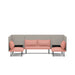 Modern grey and pink modular sofa on a white background. (Blush-Gray)