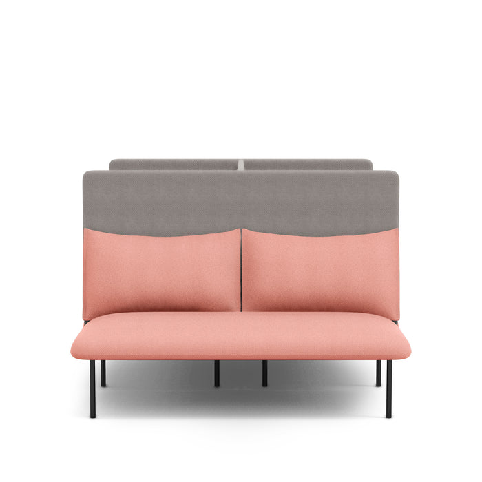 Modern two-tone pink and gray sofa isolated on a white background (Blush-Gray)