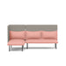Modern pink and gray sofa with high backrest on a white background. (Blush-Gray)