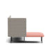 Modern minimalist office sofa with gray backrest and pink seat on white background. (Blush-Gray)