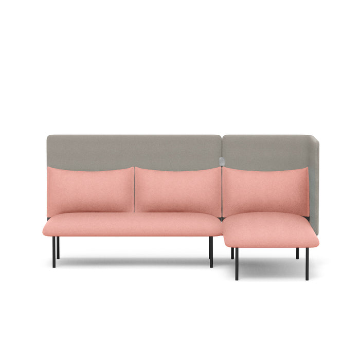 Modern two-tone pink and gray sofa on a white background. (Blush-Gray)
