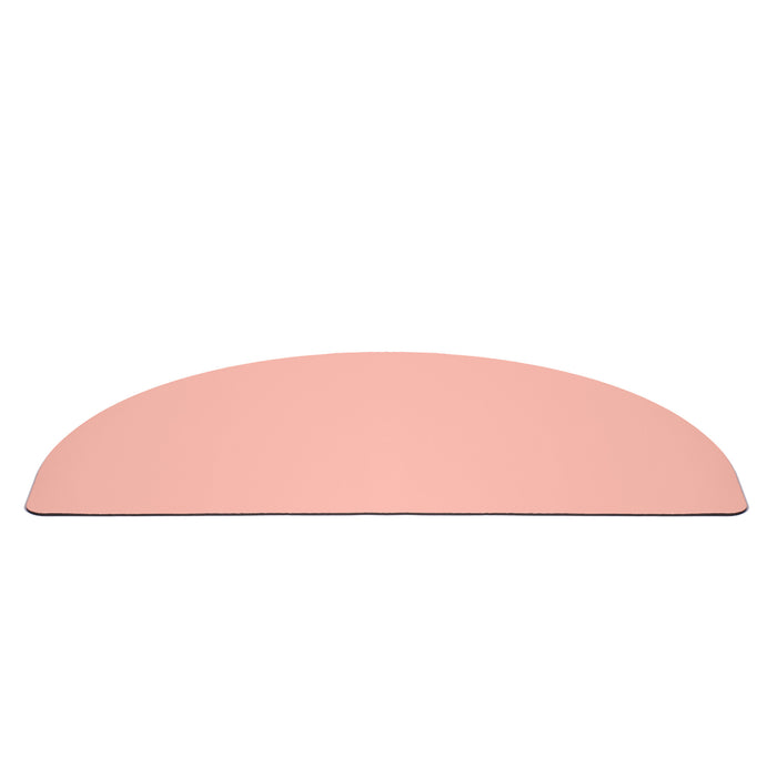 Semi-circle pastel pink abstract shape on a white background. (Blush)