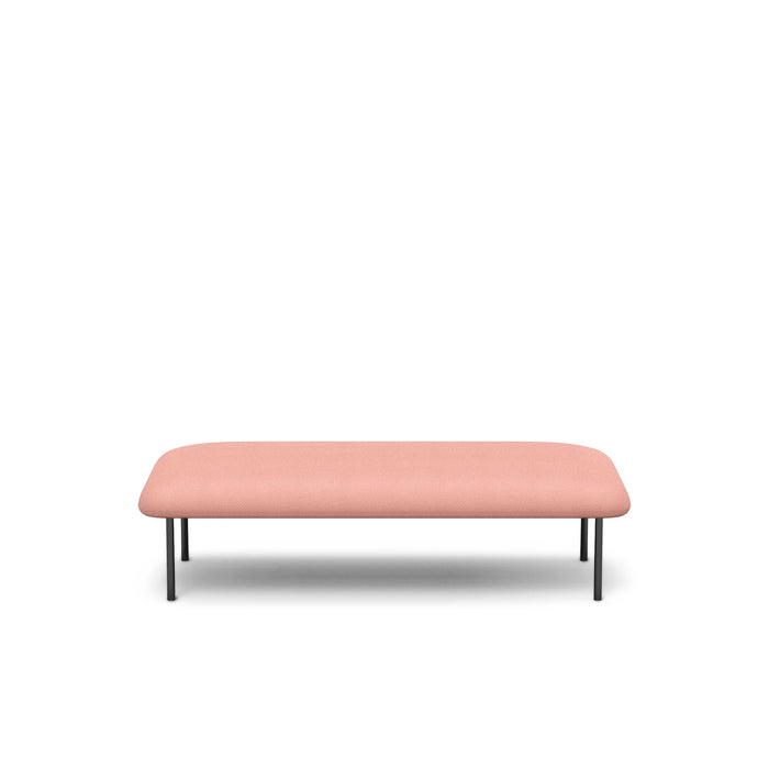 Modern pink ottoman bench on a white background (Blush)