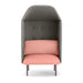 Modern gray privacy chair with pink cushions isolated on white background (Blush-Gray)