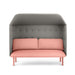 Modern pink two-seater sofa with grey backrest on a white background. (Blush-Gray)