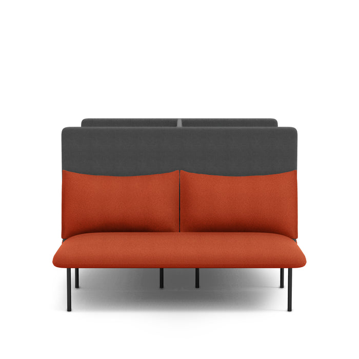Modern two-tone orange and grey sofa on a white background (Brick-Dark Gray)