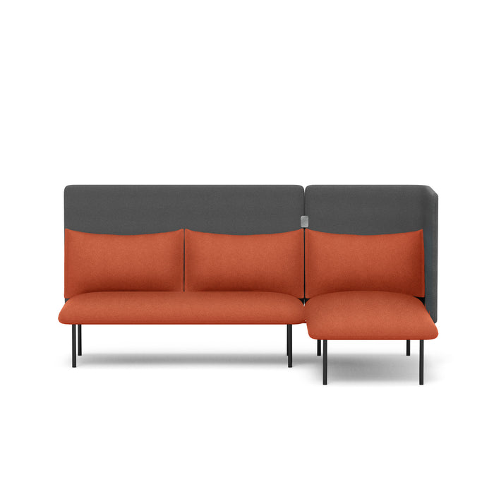 Modern red and grey sectional sofa with clean design on white background (Brick-Dark Gray)