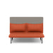 Modern two-tone orange and grey sofa on a white background. (Brick-Gray)