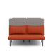 Modern two-tone orange and grey sofa on a white background. (Brick-Gray)