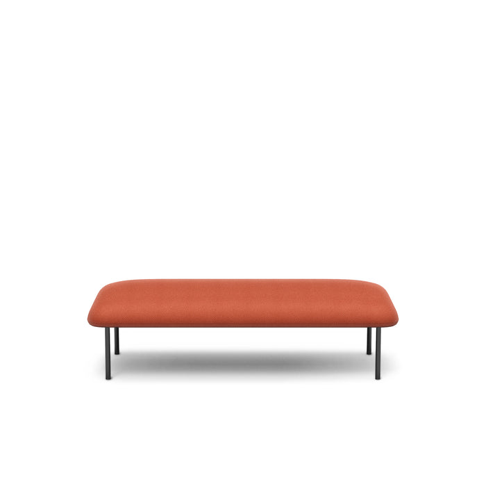 Modern red fabric bench on white background (Brick)