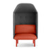 Modern high-back orange privacy chair with gray shell on white background. (Brick-Dark Gray)