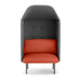 Modern high-back privacy chair with gray exterior and orange cushion on a white background (Brick-Dark Gray)