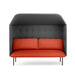 Modern red and gray tufted two-seater sofa on white background. (Brick-Dark Gray)