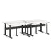 Alt text: "Modern adjustable height dual white desks with black frames isolated on white background." (Charcoal-120&quot;)