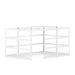 White modular cube storage shelves isolated on a white background (White-Open-Clear Glass)