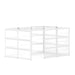 Modular white wire storage cubes assembled on a white background. (White-Private-White Glass)