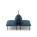 Modern blue two-seater sofa with cushions on white background. (Dark Blue-Dark Gray)