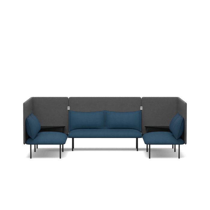 Modern blue and gray sectional sofa on a white background (Dark Blue-Dark Gray)