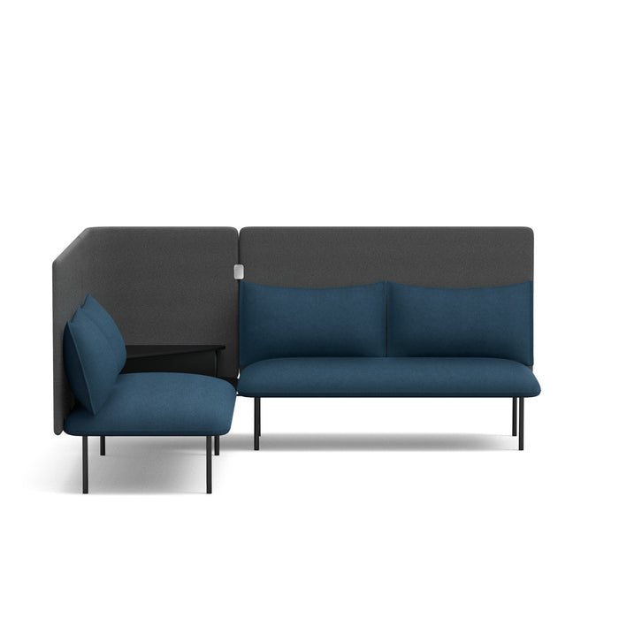 Modern blue and gray sectional sofa isolated on white background (Dark Blue-Dark Gray)