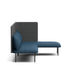 Modern blue chaise lounge with cushions on a white background. (Dark Blue-Dark Gray)