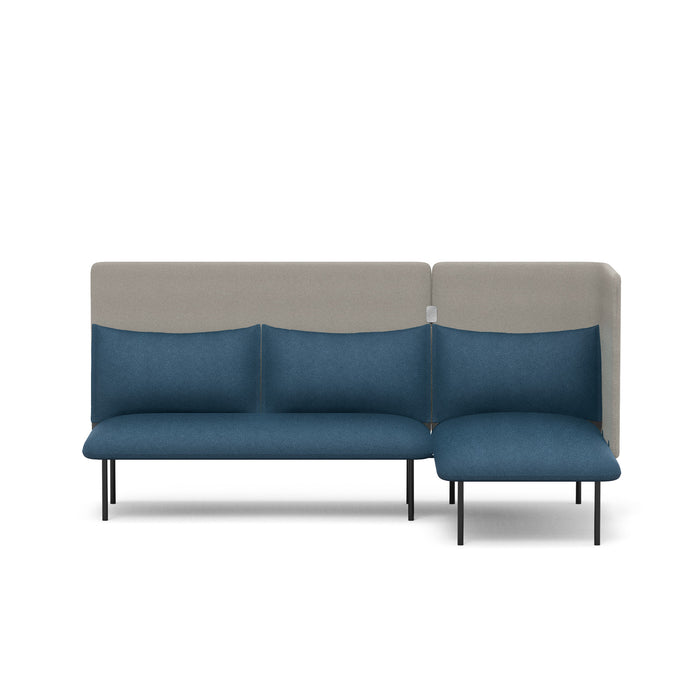 Modern blue and beige sofa against a white background (Dark Blue-Gray)