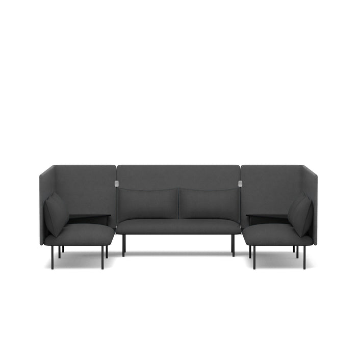 Modern dark gray modular office sofa on a white background. (Dark Gray-Dark Gray)