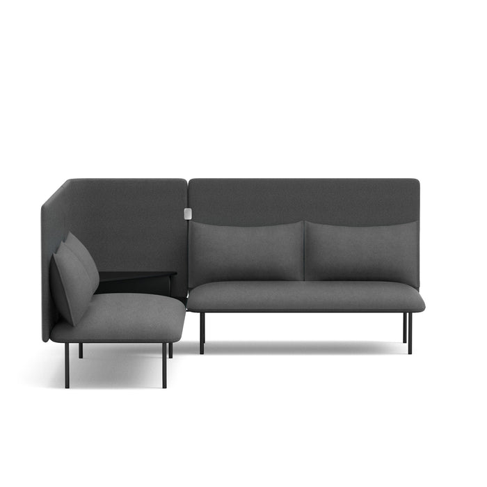 Modern grey sectional couch on white background (Dark Gray-Dark Gray)