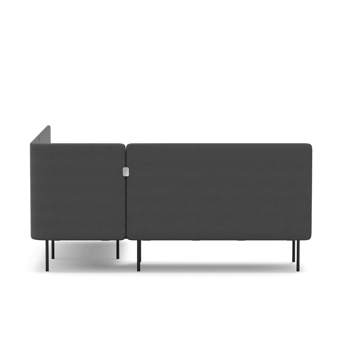 Modern charcoal gray office sofa isolated on white background. (Dark Gray-Dark Gray)