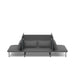 Modern grey modular sofa on a white background. (Dark Gray-Dark Gray)