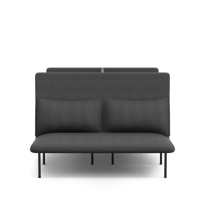 Modern charcoal gray sofa with clean lines and metal legs on a white background. (Dark Gray-Dark Gray)