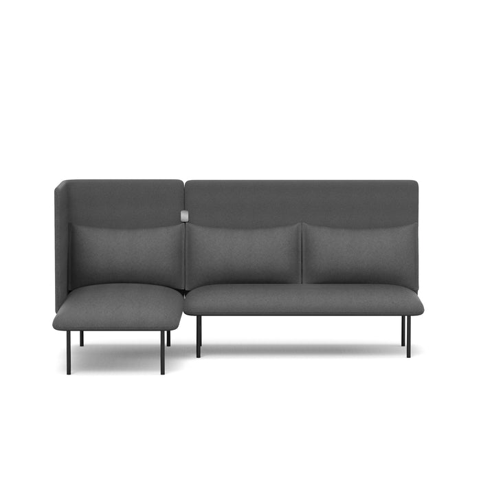 Modern gray sectional sofa with chaise lounge isolated on white background (Dark Gray-Dark Gray)